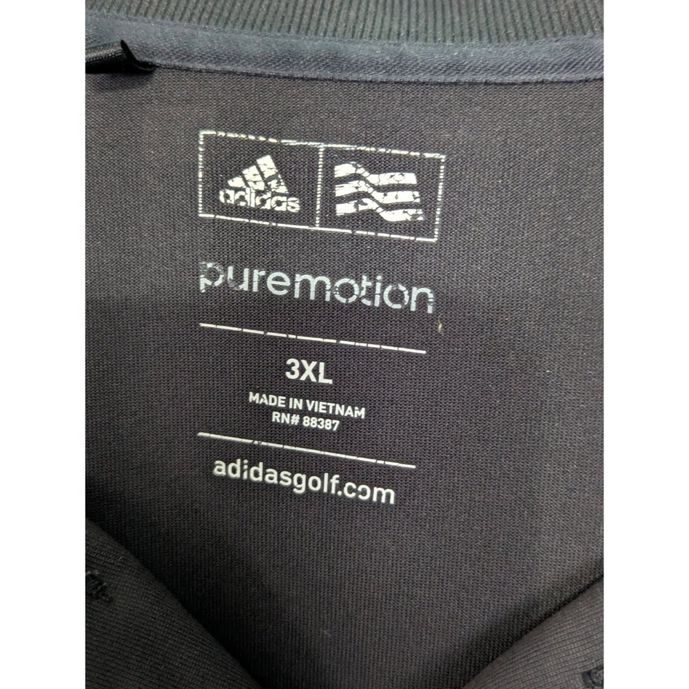 Adidas Pure Motion Golf Polo Shirt Size 3XL Black Short Sleeve - Picture 4 of 7